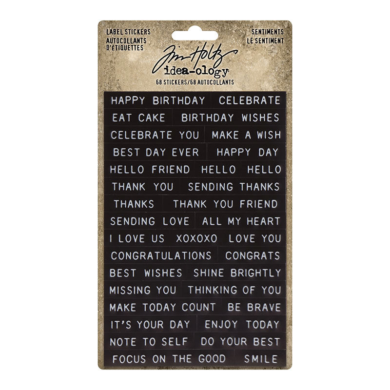 Tim Holtz idea-ology SENTIMENTS Label Stickers th94121