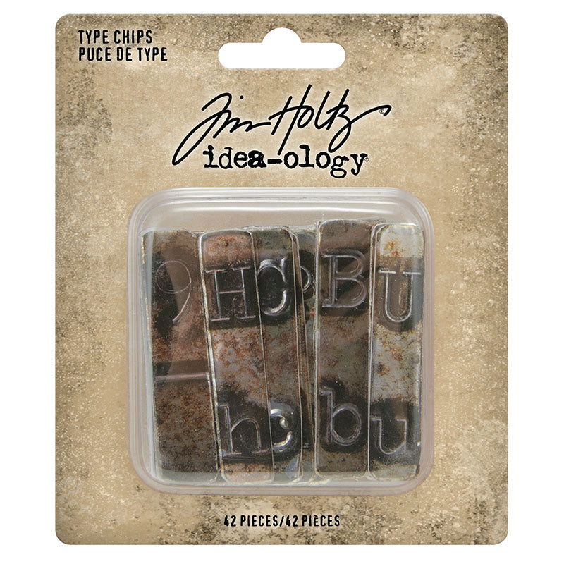 Tim Holtz idea-ology TYPE CHIPS Embellishments th94031