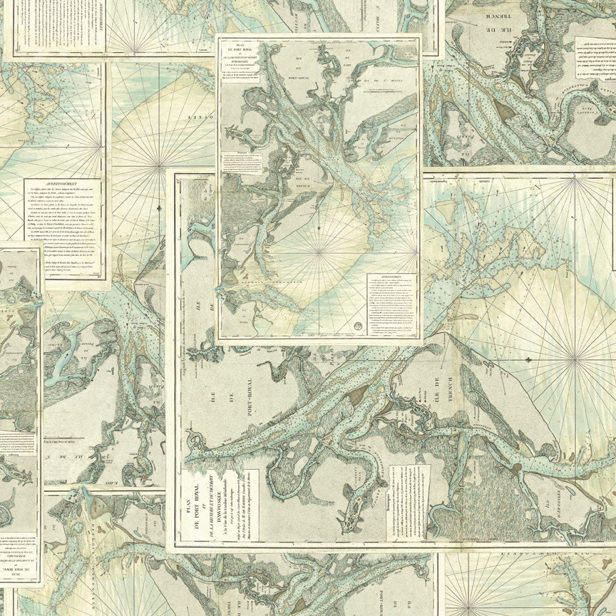Tim Holtz idea-ology Teal 12 x 12 Palette Paper Collection th94461 map