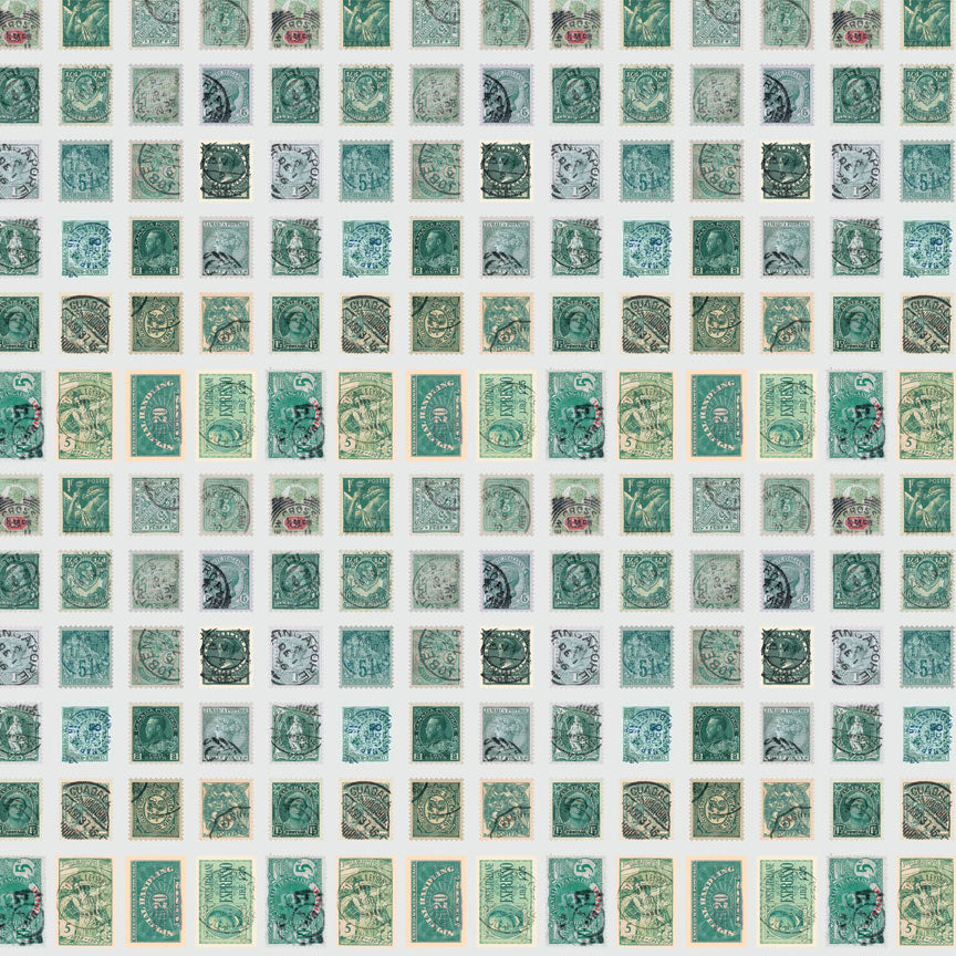 Tim Holtz idea-ology Teal 8 x 8 Palette Paper Collection th94475 postage