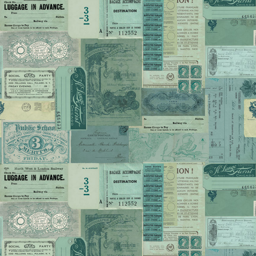 Tim Holtz idea-ology Teal 8 x 8 Palette Paper Collection th94475 tag
