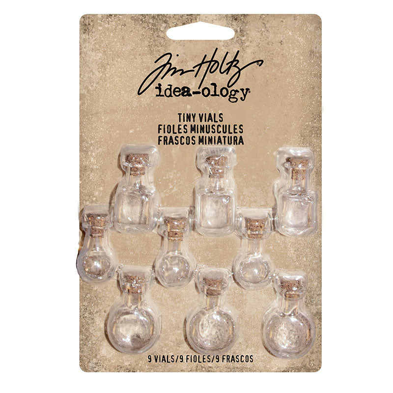 Tim Holtz idea-ology Tiny Vials Corked Glass Bottles TH93201