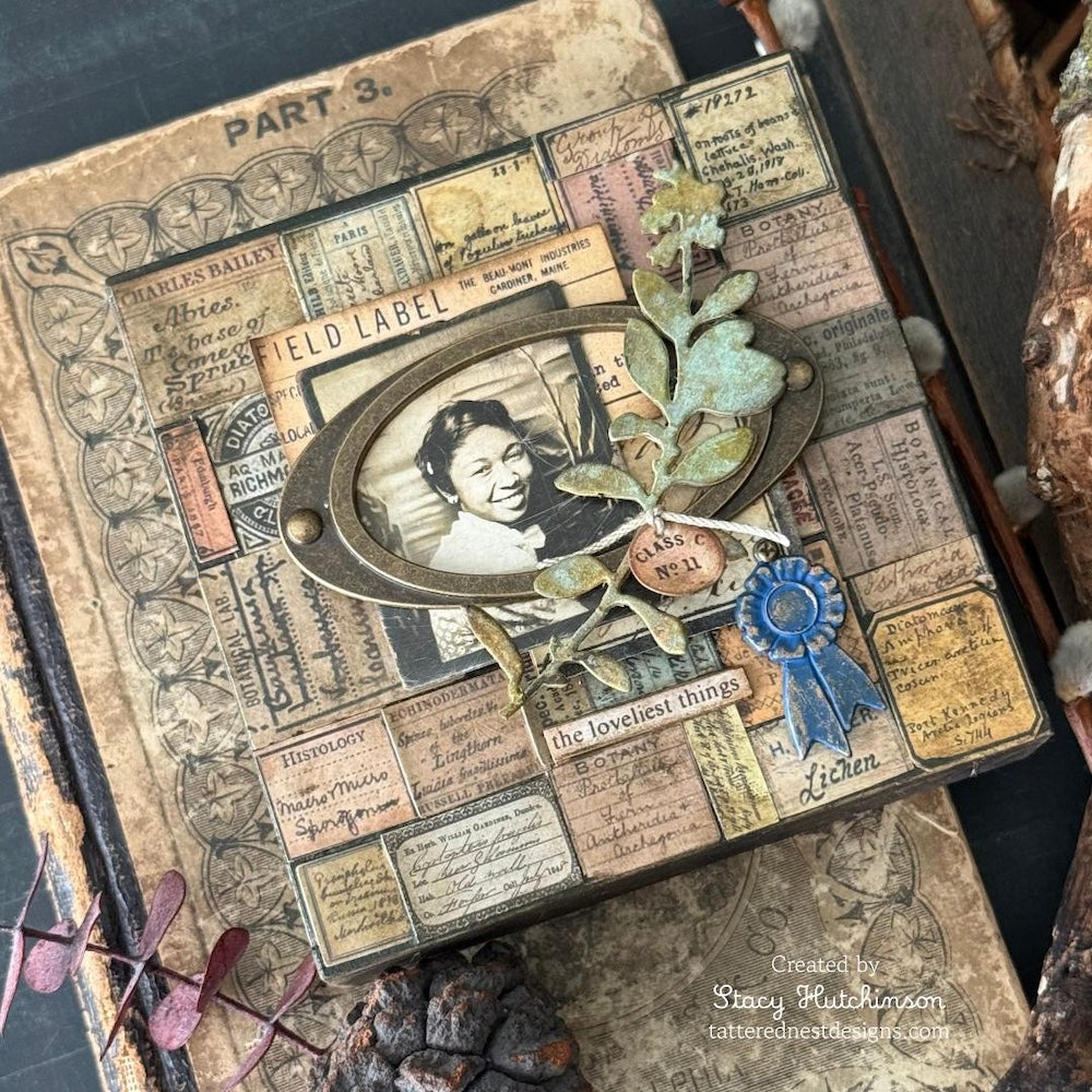 Tim Holtz idea-ology Vignette Boxes Squares th94242 blue ribbon | color-code:ALT06