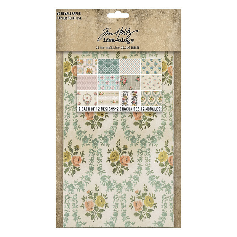 Tim Holtz idea-ology WORN WALLPAPER th93692