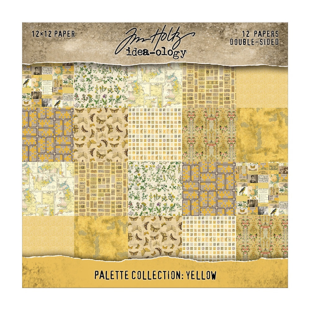 Tim Holtz idea-ology Yellow 12 x 12 Palette Paper Collection th94458