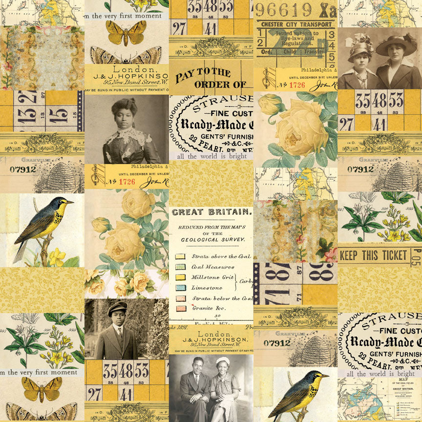 Tim Holtz idea-ology Yellow 12 x 12 Palette Paper Collection th94458 collage