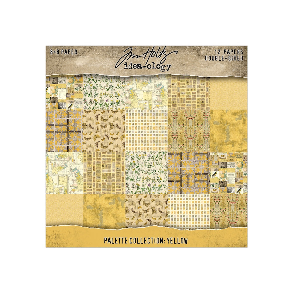 Tim Holtz idea-ology Yellow 8 x 8 Palette Paper Collection th94472