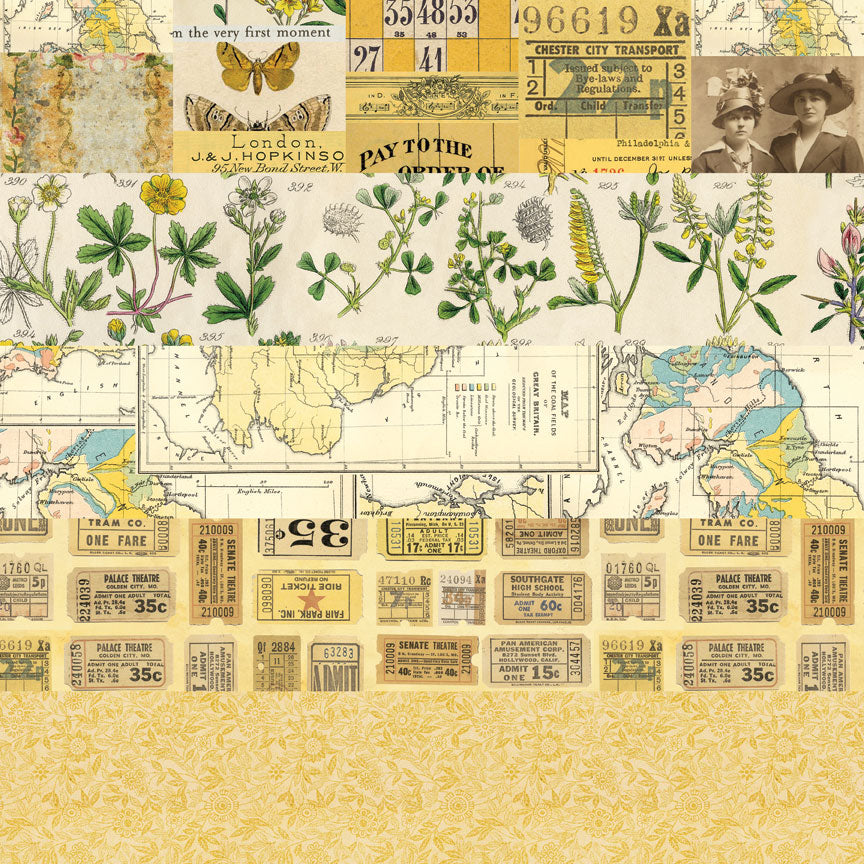 Tim Holtz idea-ology Yellow 8 x 8 Palette Paper Collection th94472 sample