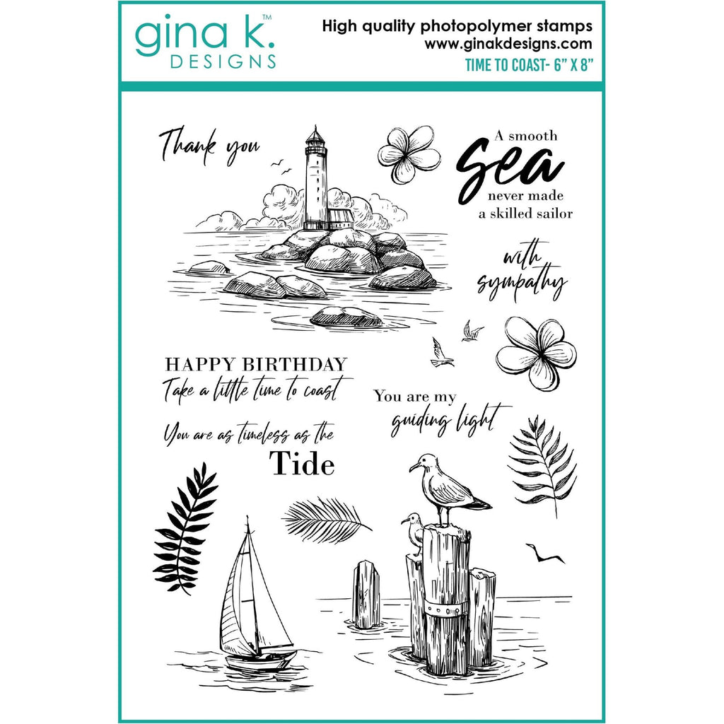 Gina K Designs TIME TO COAST Clear Stamps gkd110
