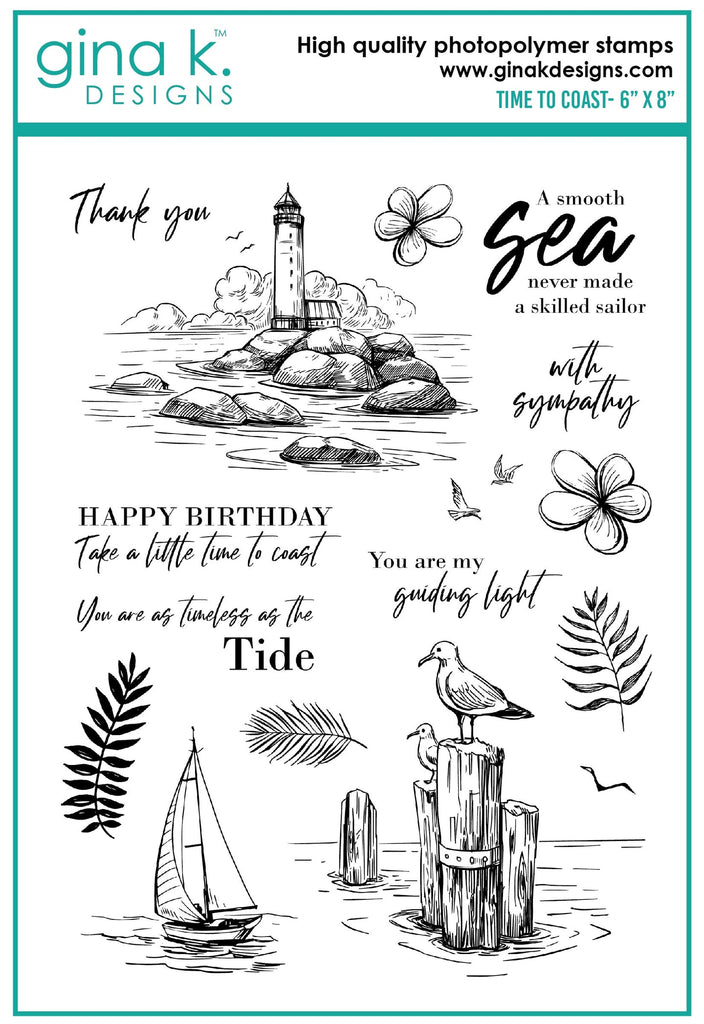 Gina K Designs TIME TO COAST Clear Stamps gkd110