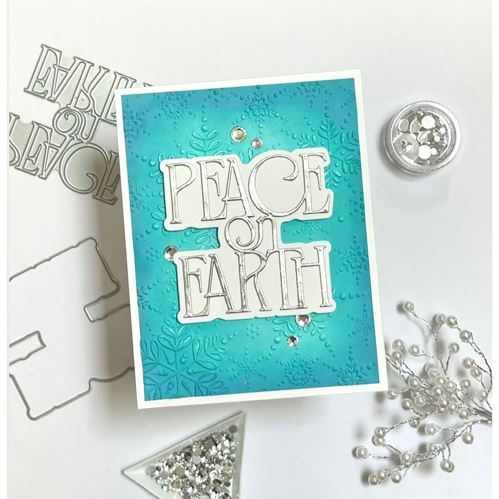Simon Says Stamp Timeless Peace on Earth Wafer Dies 1763sd Stamptember Barb Engler Snowy Card
