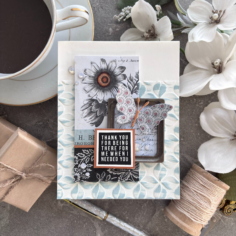 Simon Says Stamp Embossing Folder Modern Loop sf541 Friend Card | color-code:ALT04