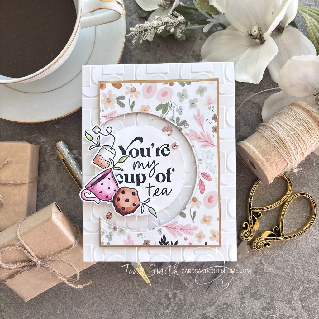 Simon Says Stamp Embossing Folder Demilune sf359 Friend Card | color-code:ALT07