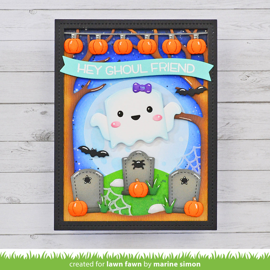 Lawn Fawn Spooky Forest Backdrop Die lf3261 hey ghoul friend