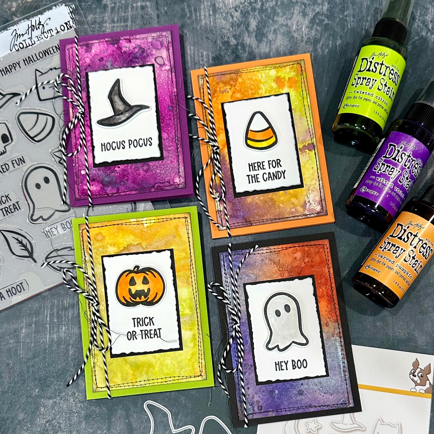 Tim Holtz Tiny Frights Stamps with Simon Says Stamp Dies Bundle settf25 Halloween Cards
