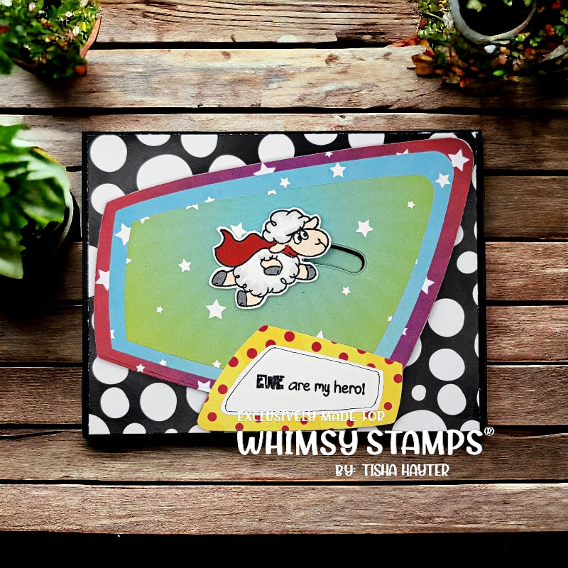 Whimsy Stamps Sheepish Moments Outline Dies wsd260 my hero