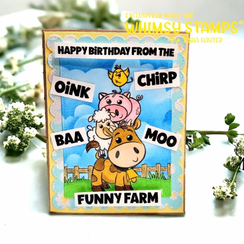 Whimsy Stamps Barnyard Animals NoFuss Masks wsnfm33 moo