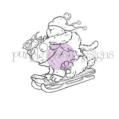Purple Onion Designs Tofu, Flappy And Mousy Fun In The Snow Cling Stamp pod5008