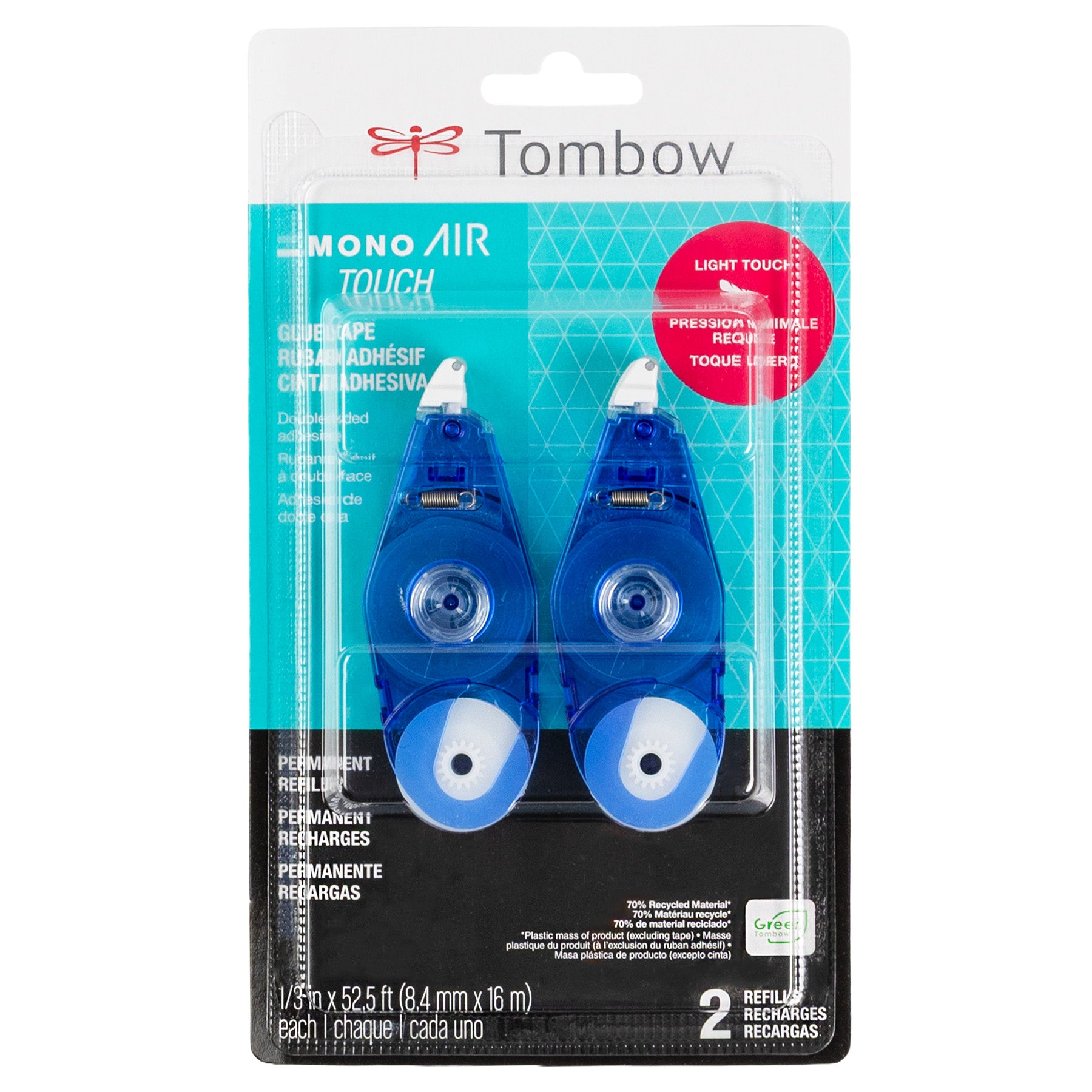 Tombow 2 PACK REFILL Mono Air Touch Adhesive 62153 new for 2026 in packaging