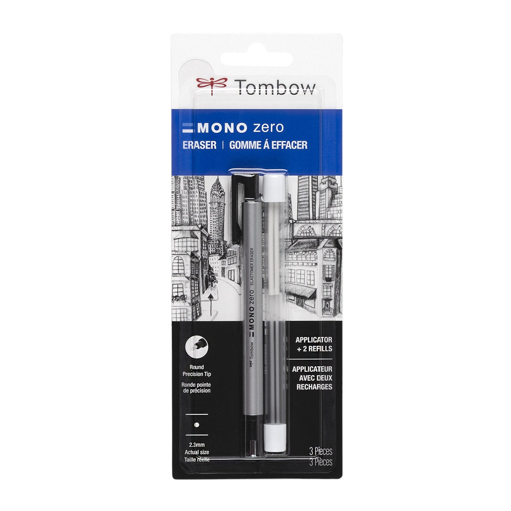 Tombow Mono Zero Round Eraser and Refill Value Pack 57315 in packaging