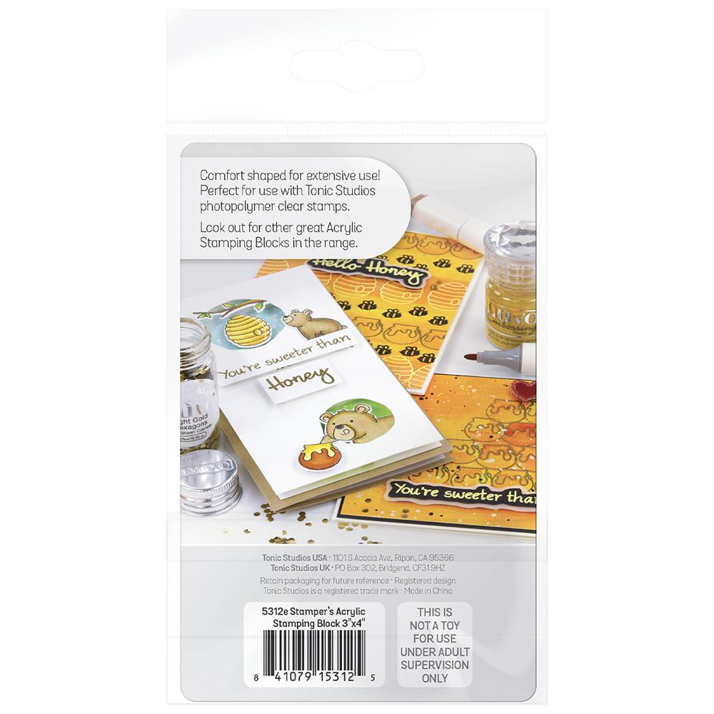 Tonic 3 x 4 Inch Acrylic Stamping Block 5312e Back Of Packaging
