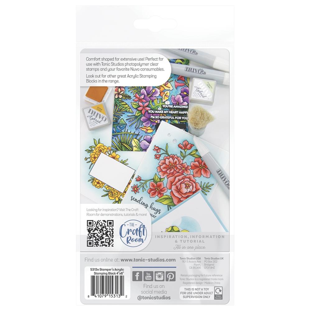 Tonic 4 x 6 Inch Acrylic Stamping Block 5313e Back Of Packaging