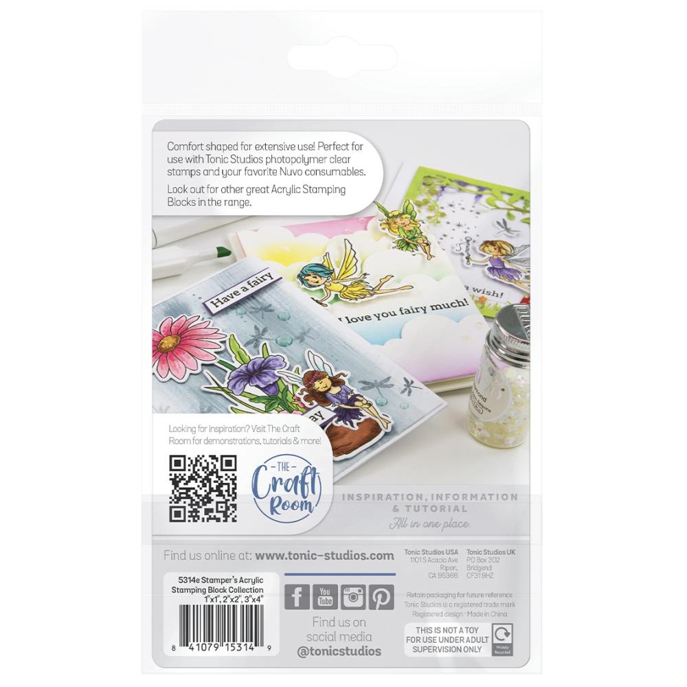 Tonic Acrylic Stamping Blocks Trio 5314e Back Of Packaging