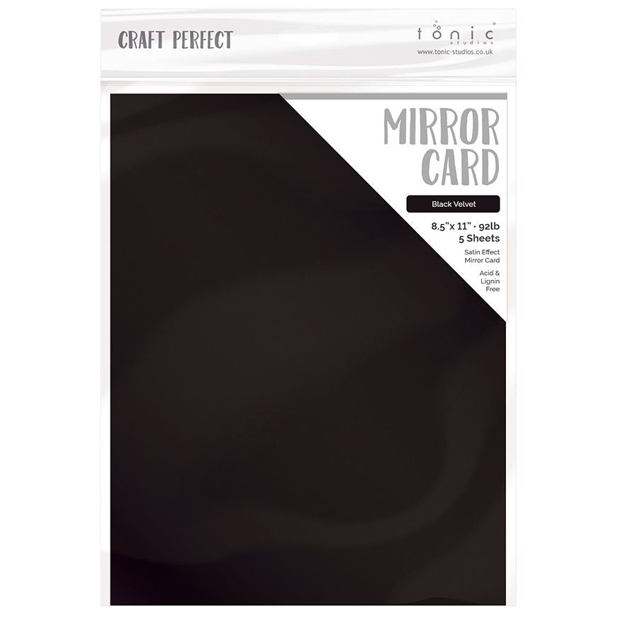 Tonic Black Velvet 8.5 x 11 Mirror Card Satin Effect Cardstock 9489E