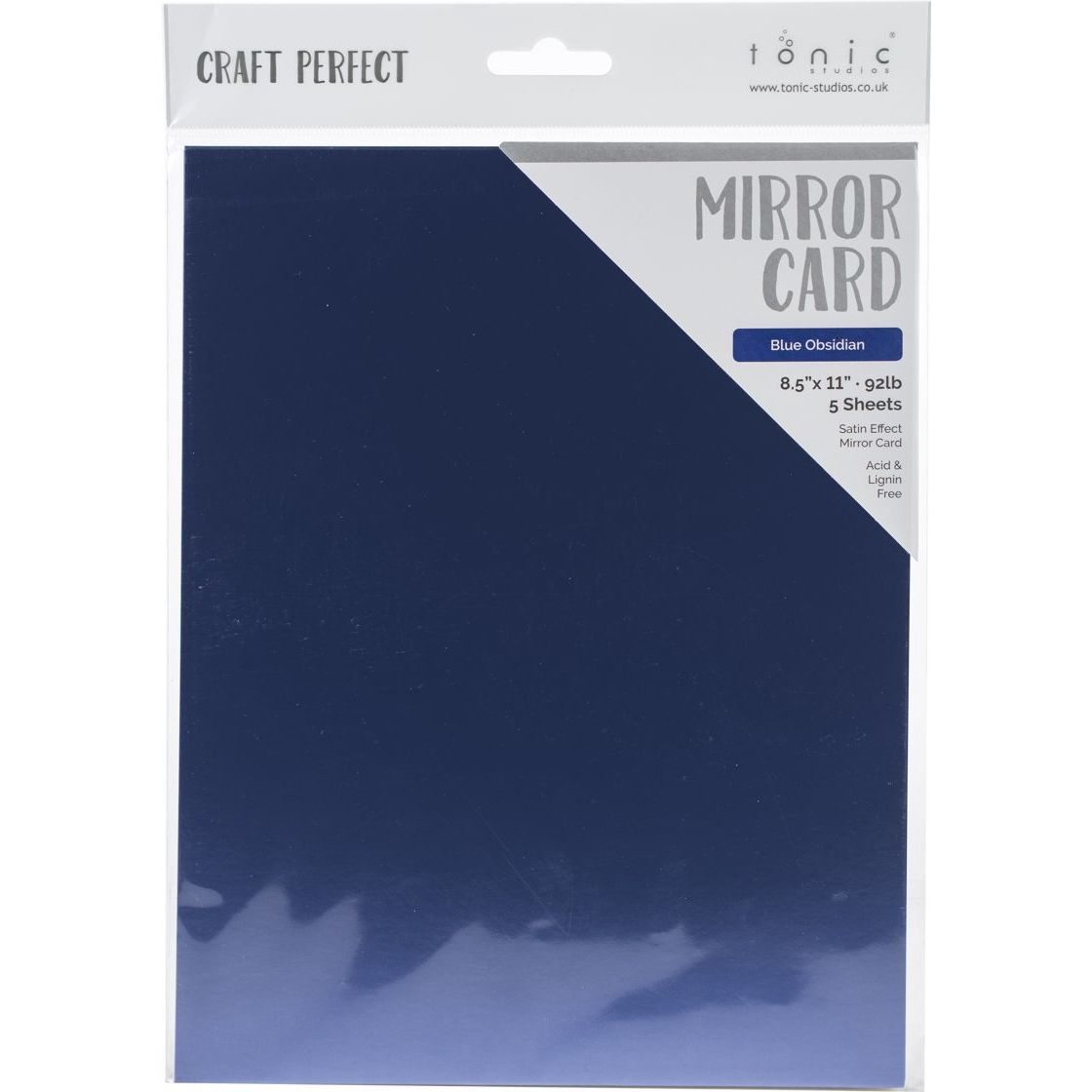 Tonic Blue Obsidian 8.5 x 11 Mirror Card Satin Effect Cardstock 9494e