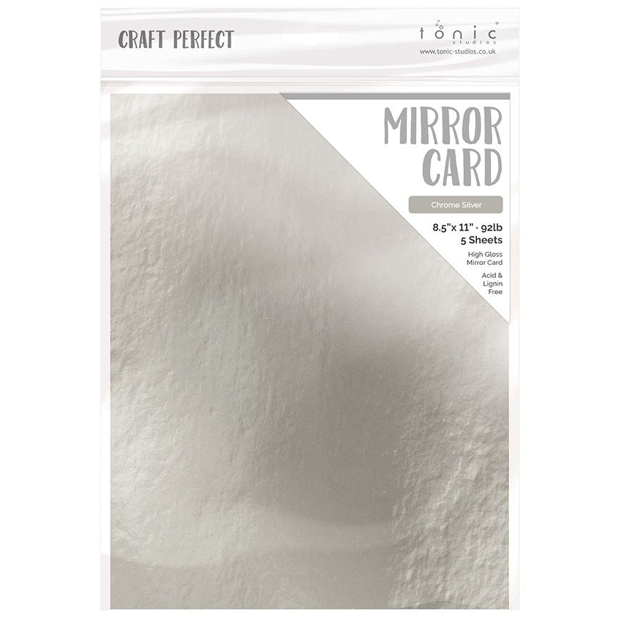 Tonic Chrome Silver 8.5 x 11 Mirror Card Gloss Cardstock 9452E