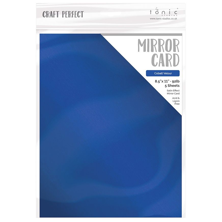 Tonic Cobalt Velour 8.5 x 11 Mirror Card Satin Cardstock 9484E