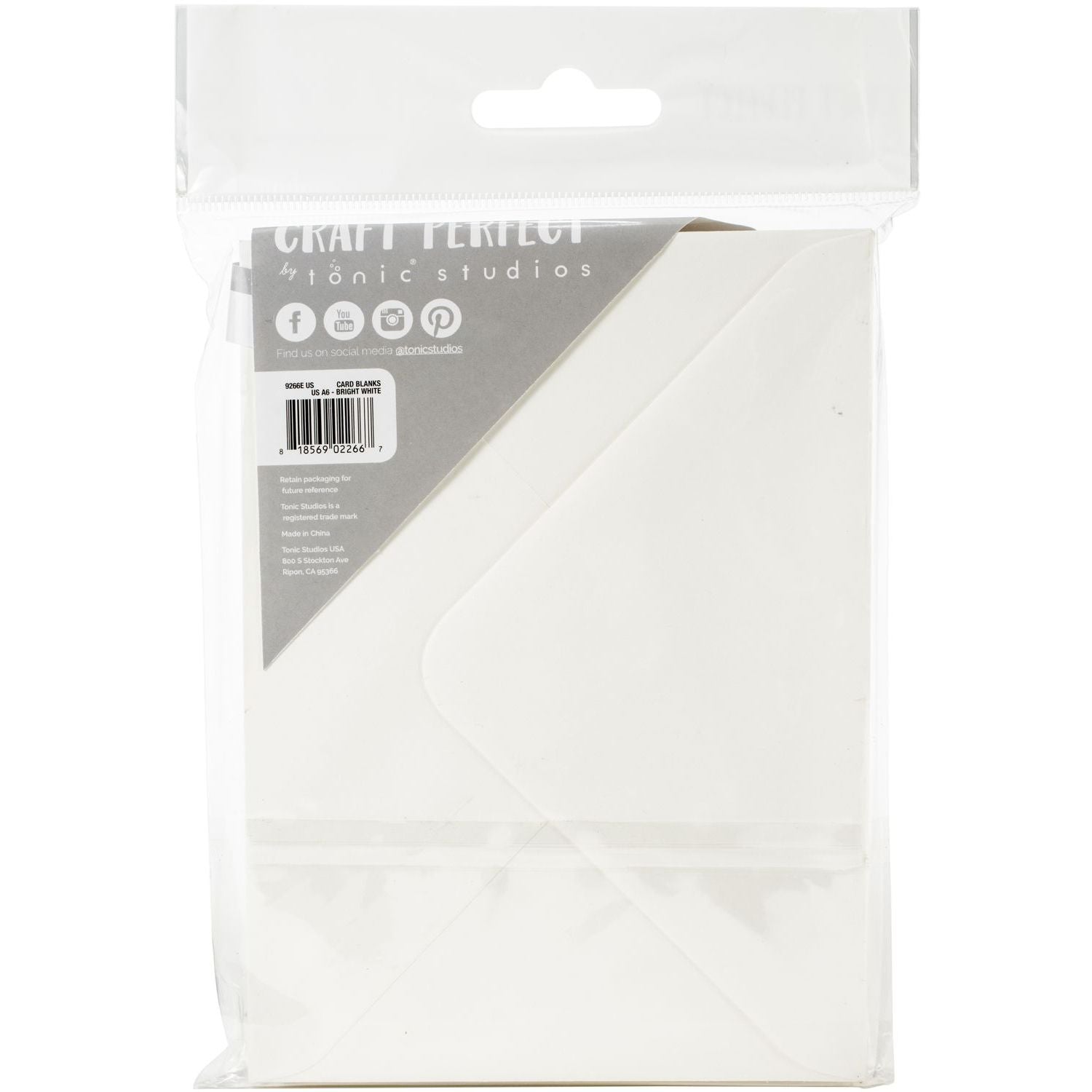 Tonic Craft Perfect 5 x 7 White Card Blanks With Envelopes 10 Pack 9279e Packaging Image
