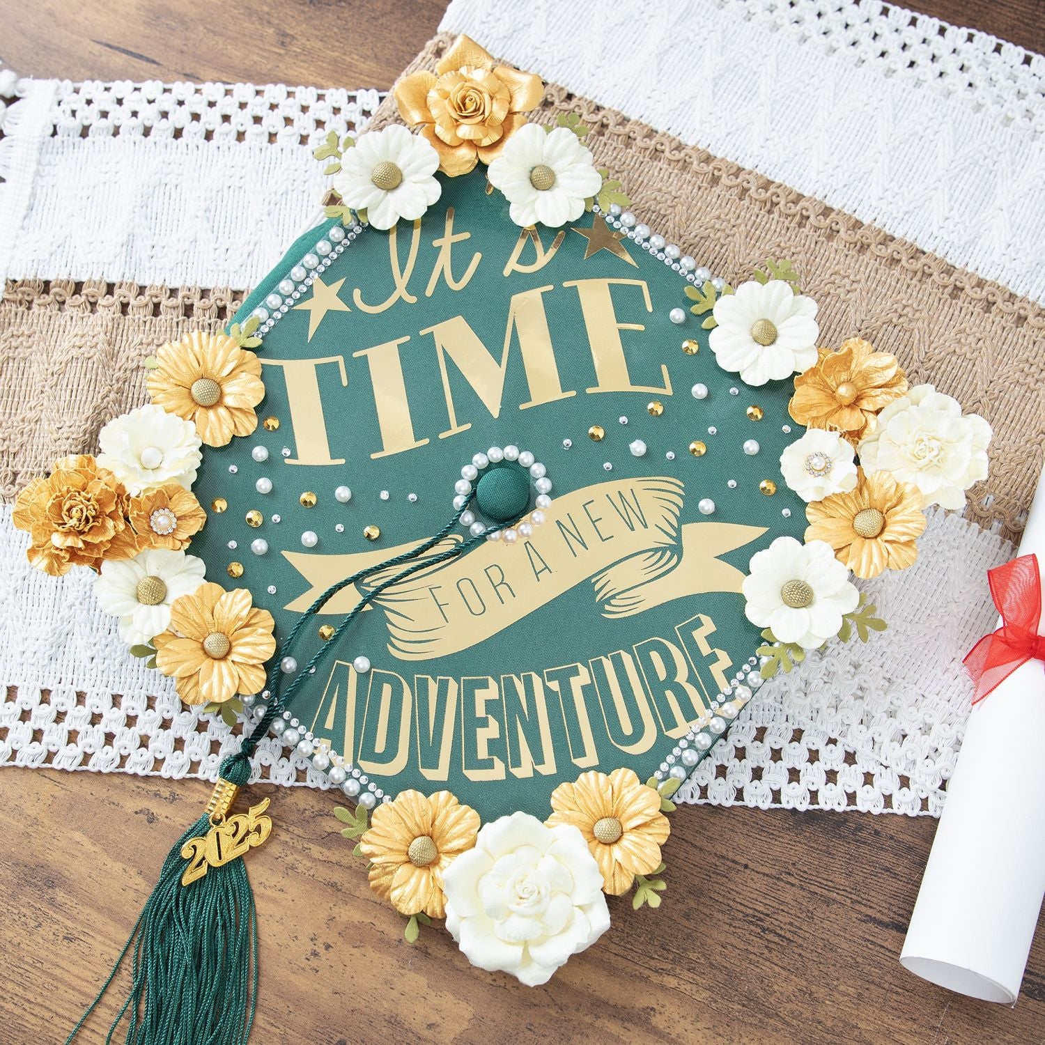 Tonic Craft Perfect Ivory Handmade Flowers 40004427 Graduation Cap Project