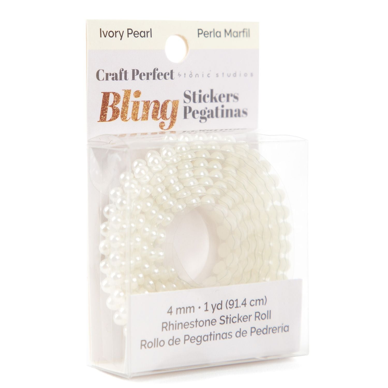 Tonic Craft Perfect Ivory Pearl Bling Sticker Roll 40004422 Packaging View