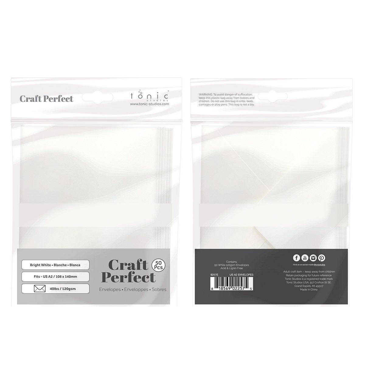Tonic Craft Perfect US A2 White Envelopes 50 Pack 9257e Product Image