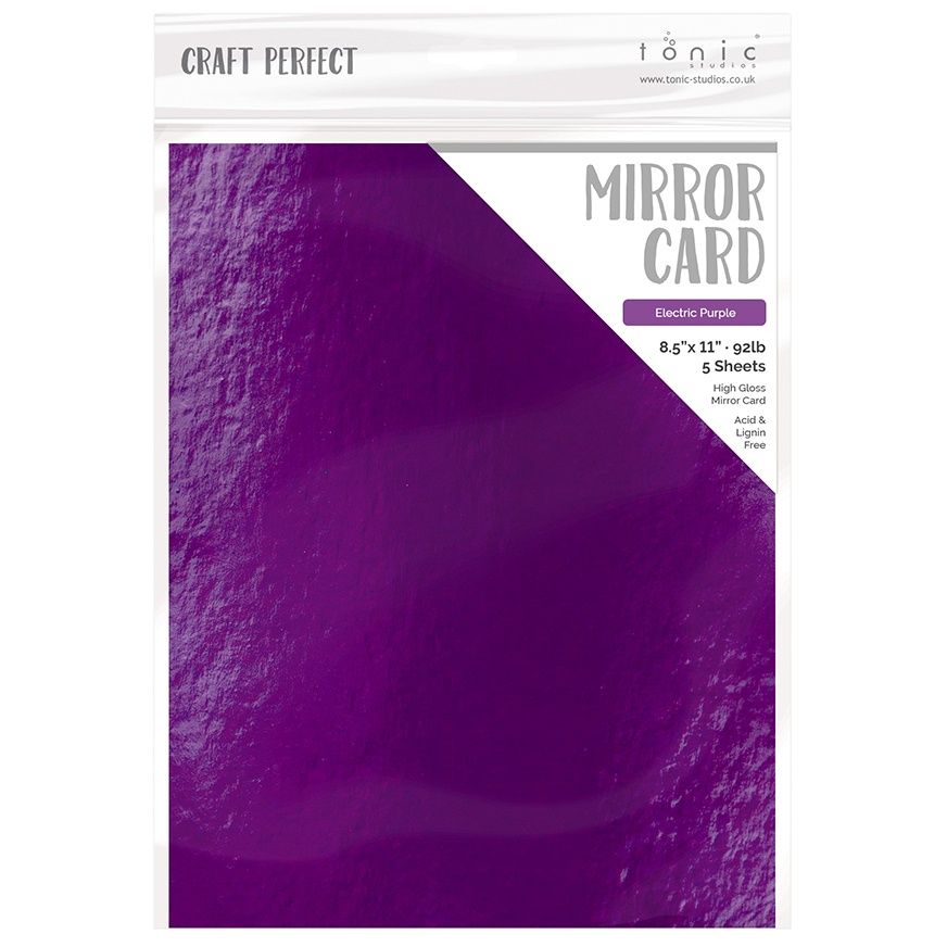 Tonic Electric Purple 8.5 x 11 Mirror Card Gloss Cardstock 9455E
