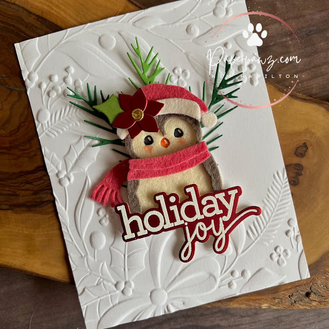 Tonic Fire Stone Red 8.5 x 11 Mirror Card Iridescent Cardstock 9785e Holiday Joy Card | color-code:ALT02