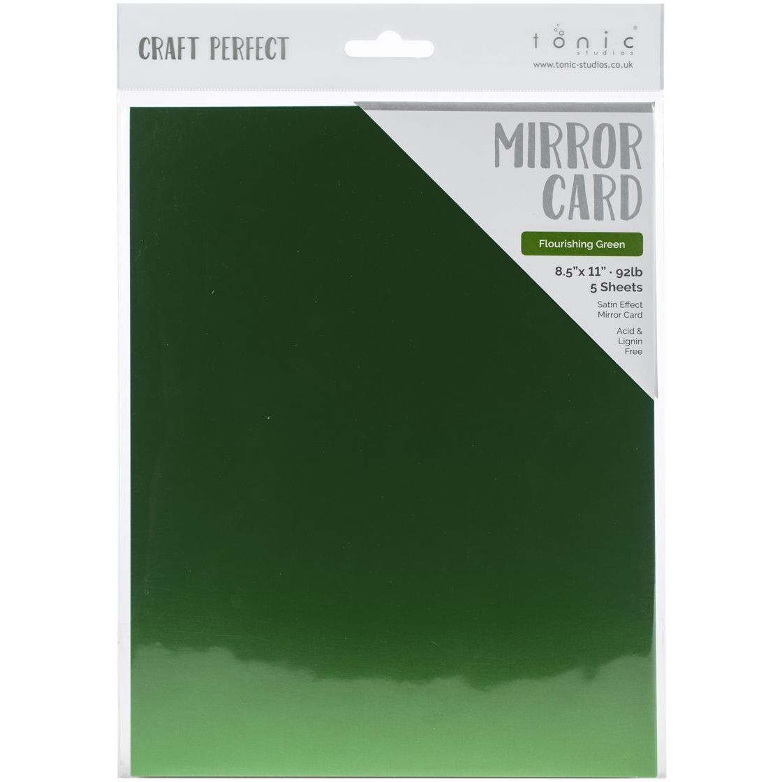 Tonic Flourishing Green 8.5 x 11 Mirror Card Satin Cardstock 9493e