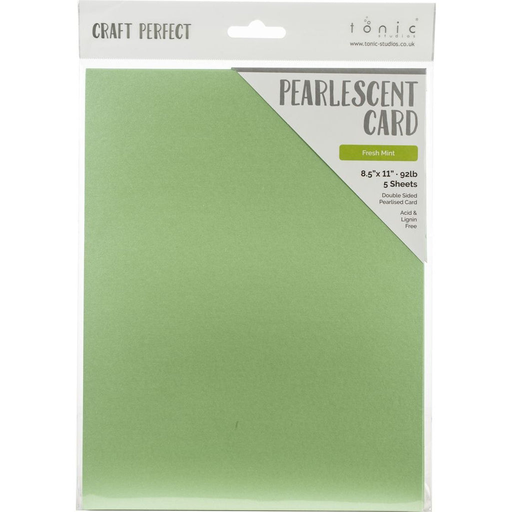 Tonic Fresh Mint 8.5 x 11 Pearlescent Cardstock 9544e