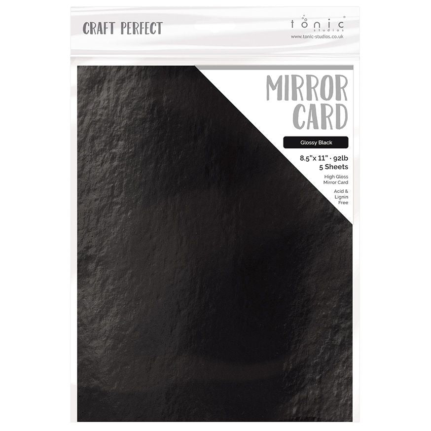 Tonic Glossy Black 8.5 x 11 Mirror Card Gloss Cardstock 9459E