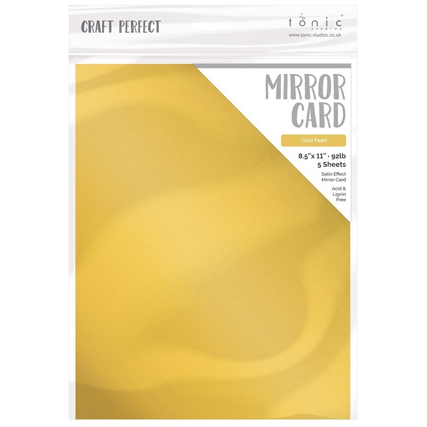 Tonic Gold Pearl 8.5 x 11 Mirror Card Satin Cardstock 9481E Packaging View