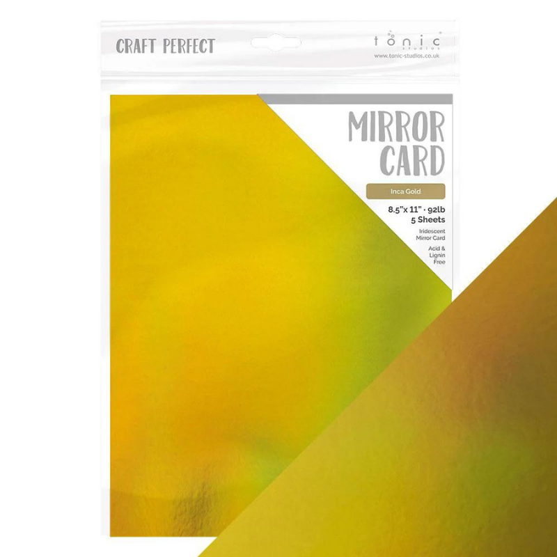 Tonic Inca Gold 8.5 x 11 Mirror Card Iridescent Cardstock 9784e