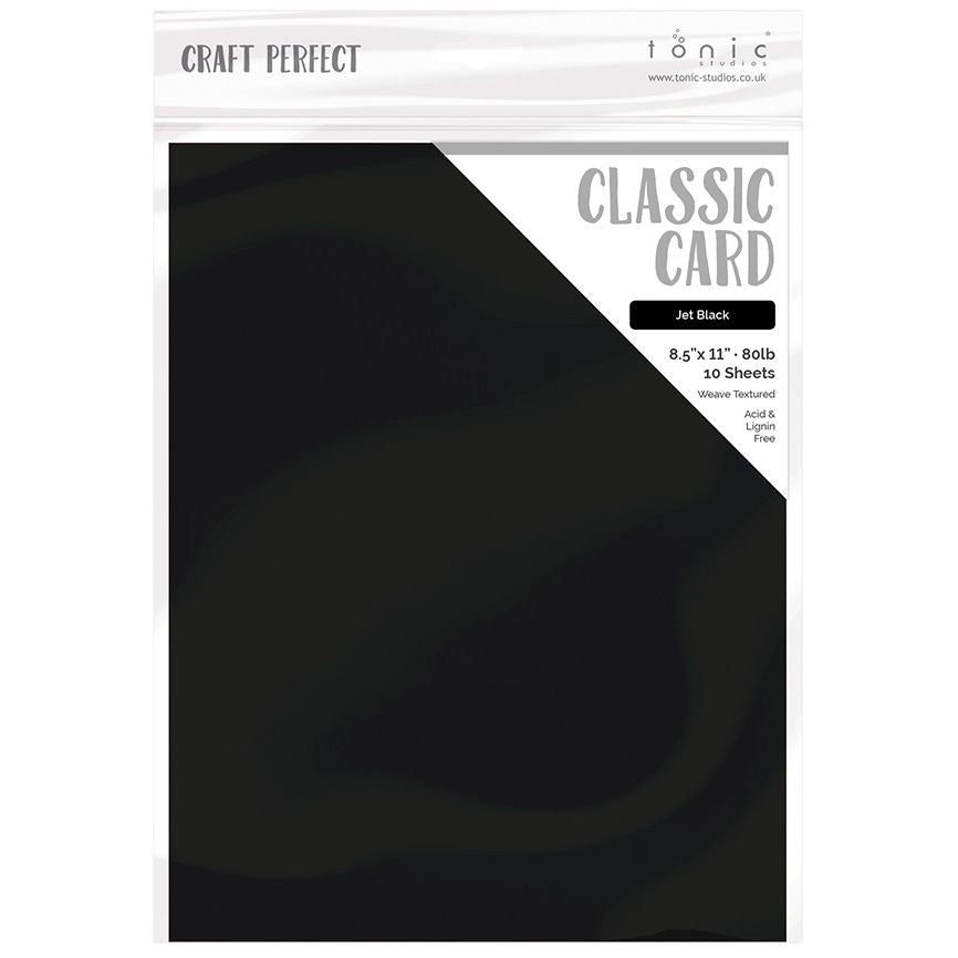 Tonic Jet Black Craft Perfect Classic Weave Textured Cardstock 9611e