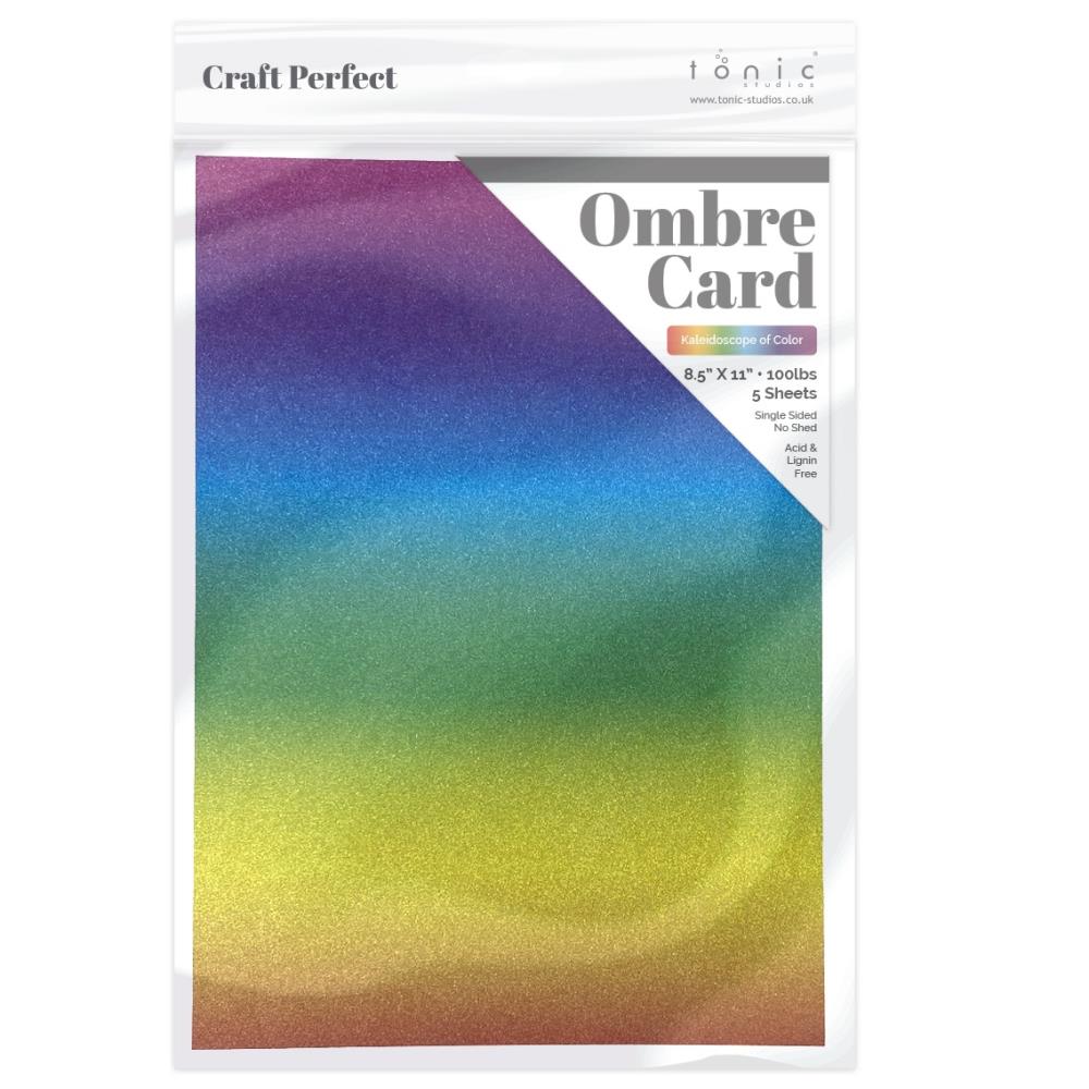 Tonic Kaleidoscope Of Color 8.5 x 11 Ombre Glitter Cardstock 8923e