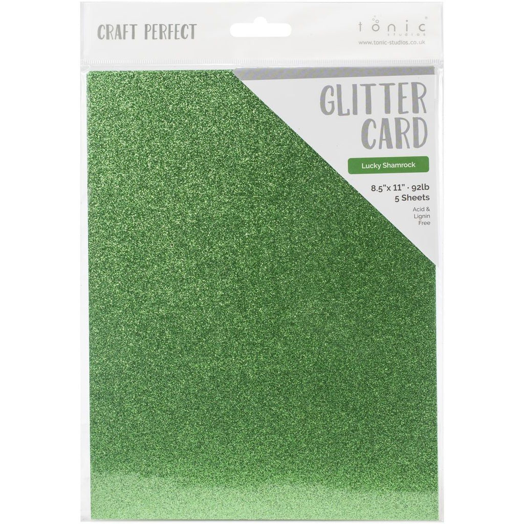 Tonic Lucky Shamrock 8.5 x 11 Glitter Cardstock 9965e Packaging View