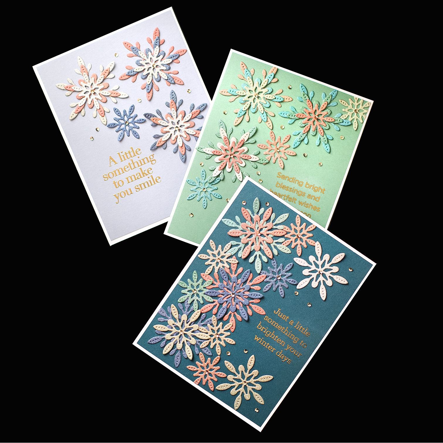 Tonic Oyster Lustre 8.5 x 11 Ombre Glitter Cardstock 8922e Snowflake Cards | color-code:ALT01