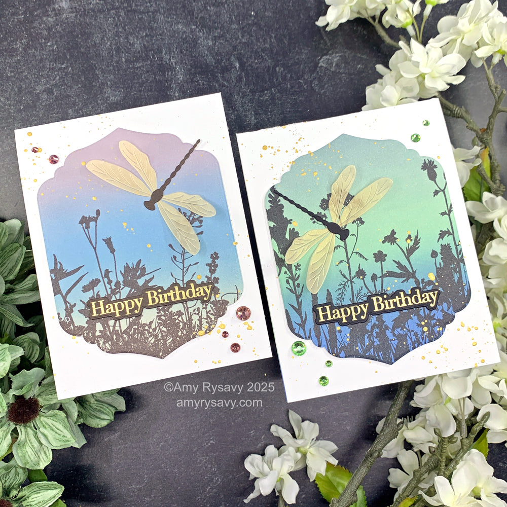 Tonic Pearled Gold 8.5 x 11 Craft Perfect Vellum 9938e Dragonfly Birthday Cards | color-code:ALT03