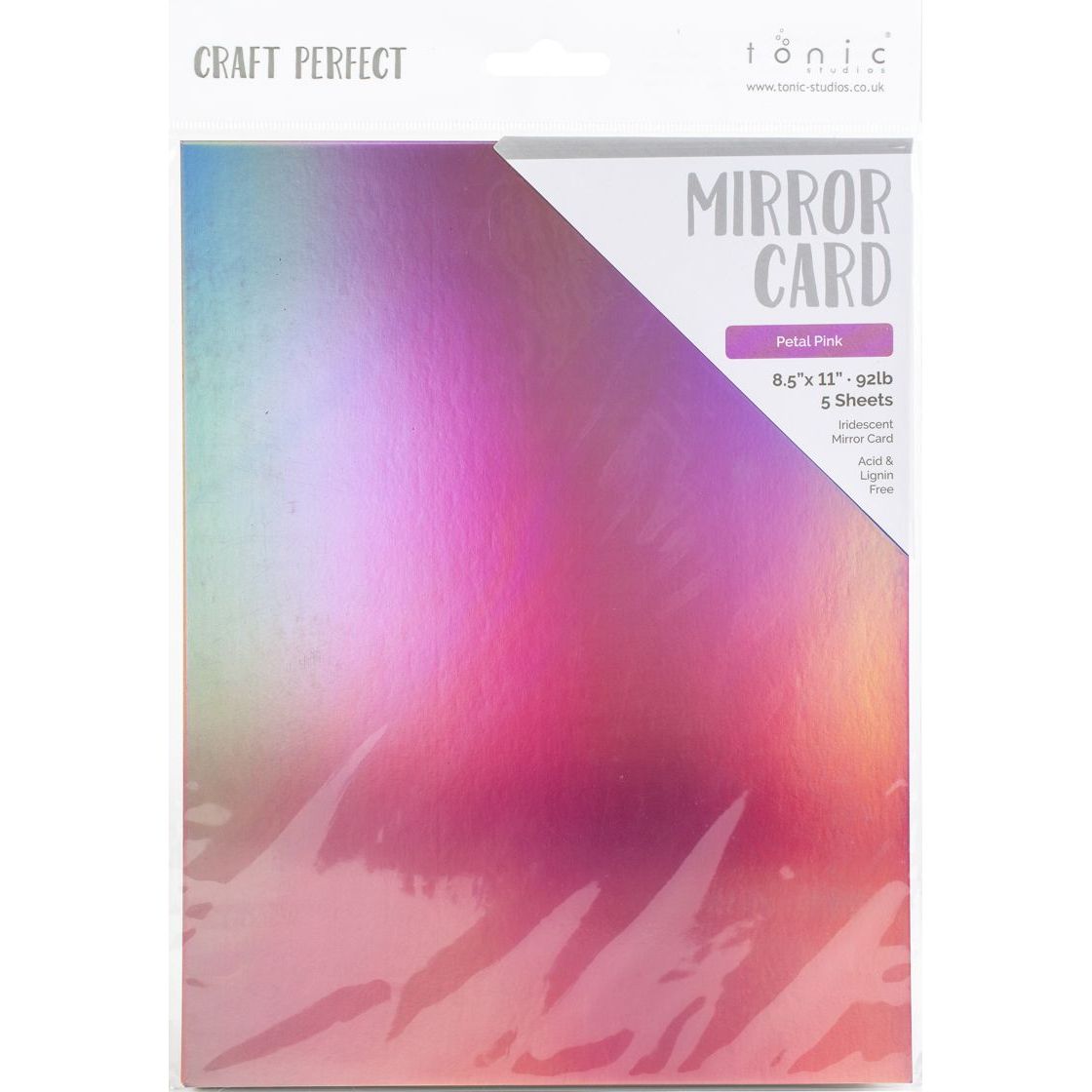 Tonic Petal Pink 8.5 x 11 Mirror Card Iridescent Cardstock 9790e