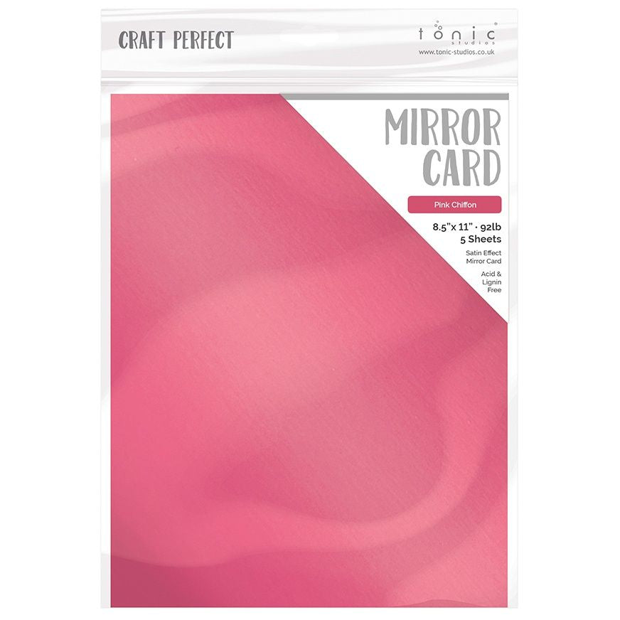 Tonic Pink Chiffon 8.5 x 11 Mirror Card Satin Cardstock 9483E