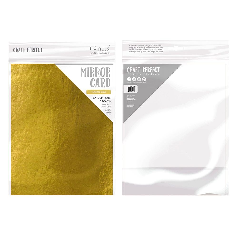 Tonic Polished Gold 8.5 x 11 Mirror Card Gloss Cardstock 9451E Detailed View